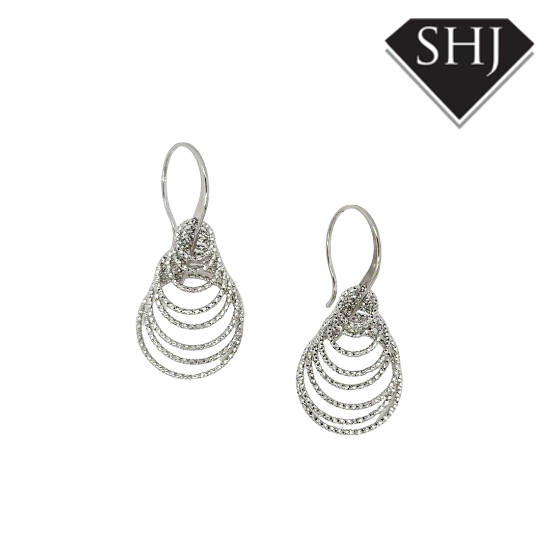 Silver Circle Drop Hook Earrings