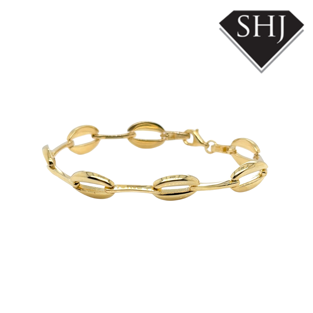 Silver Gold Plated Oval Link Bracelet