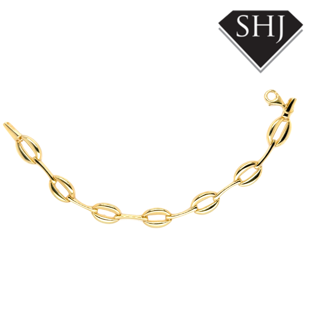 Silver Gold Plated Oval Link Bracelet