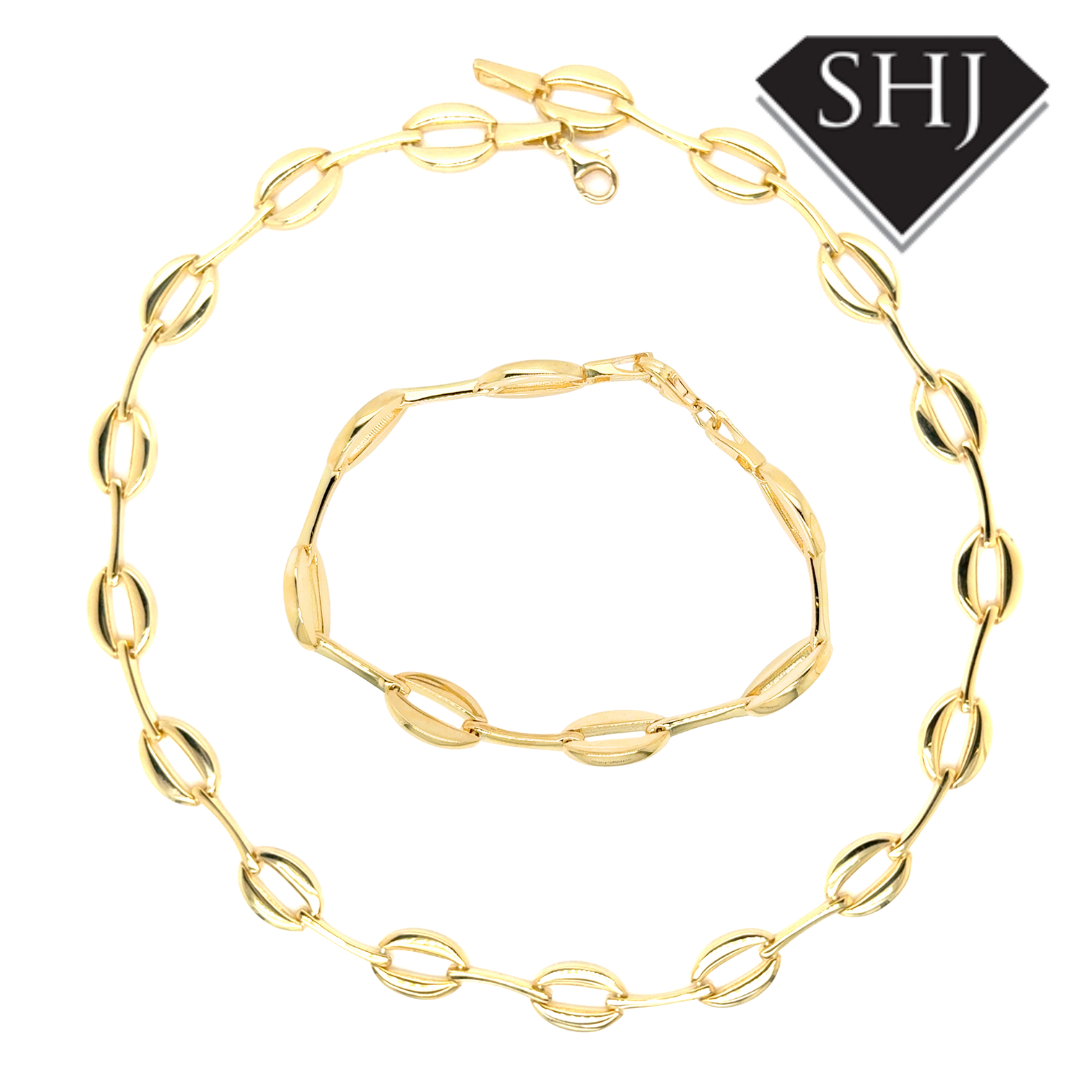 Silver Gold Plated Oval Link 16" Necklace