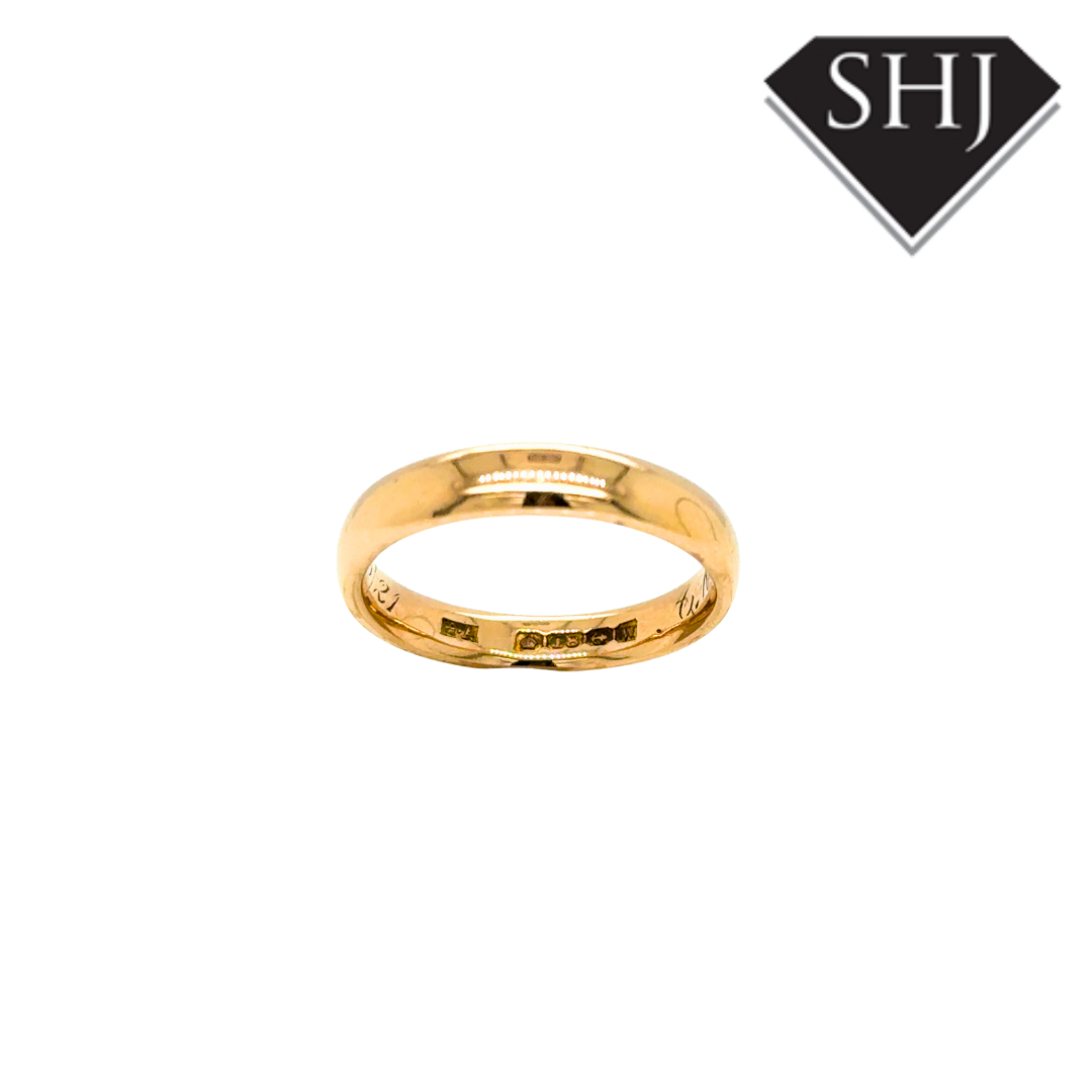 18CT Yellow Gold 3.5mm Wedding Band