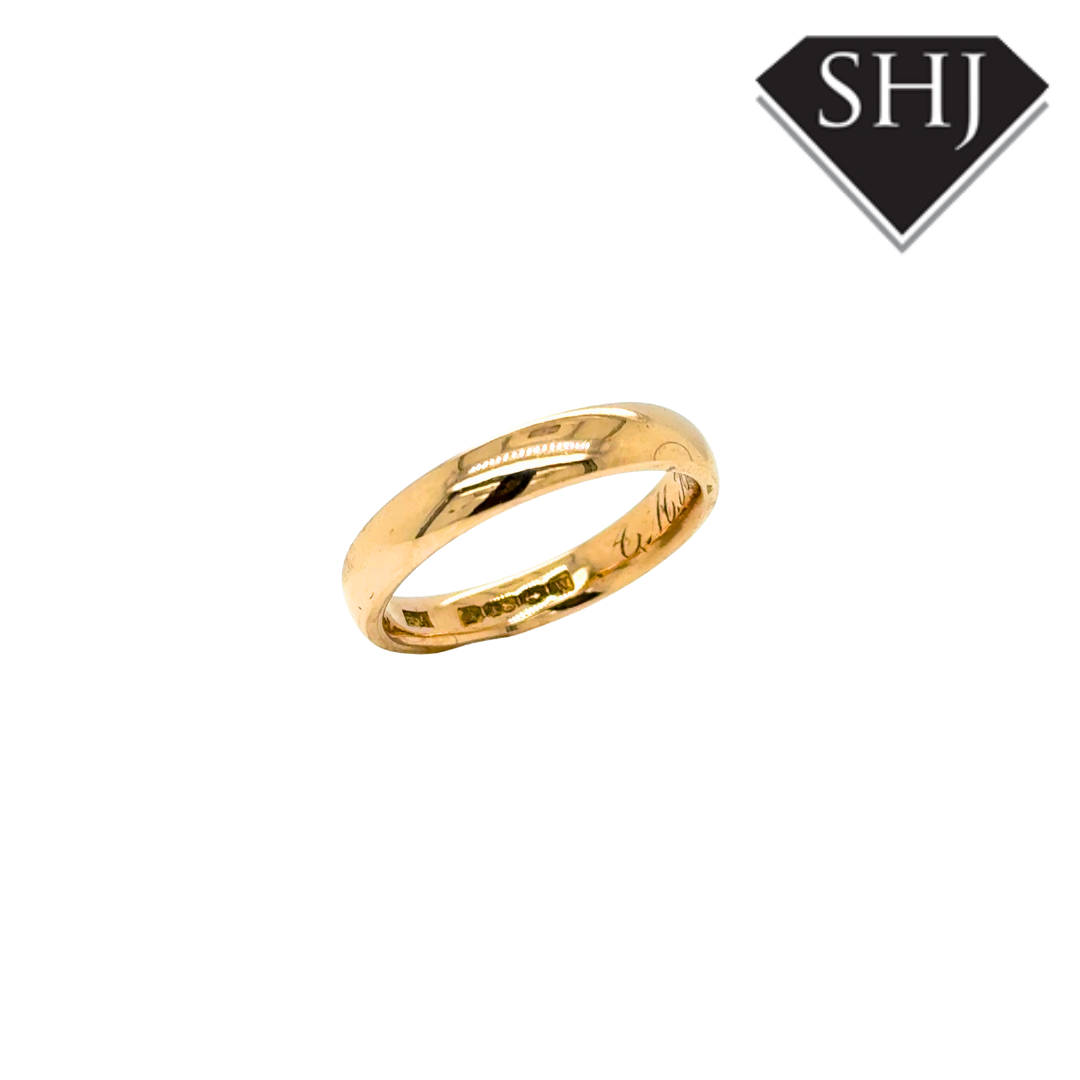 18CT Yellow Gold 3.5mm Wedding Band