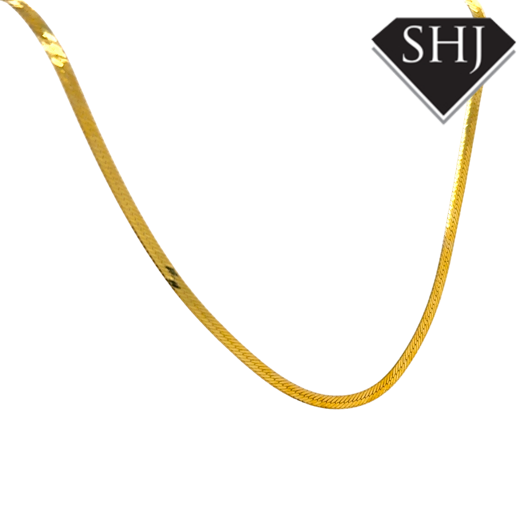 9ct Yellow Gold Herringbone Chain