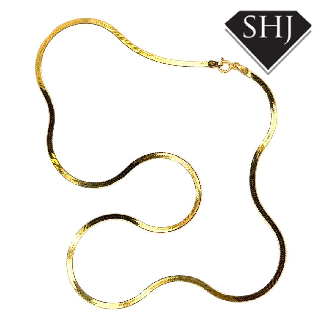 9ct Yellow Gold Herringbone Chain