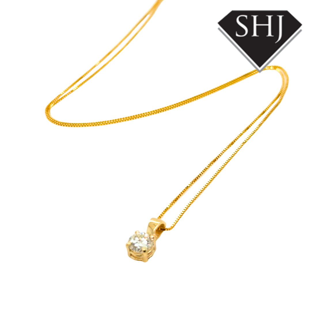 9ct Yellow Gold 0.42ct Diamond Pendant