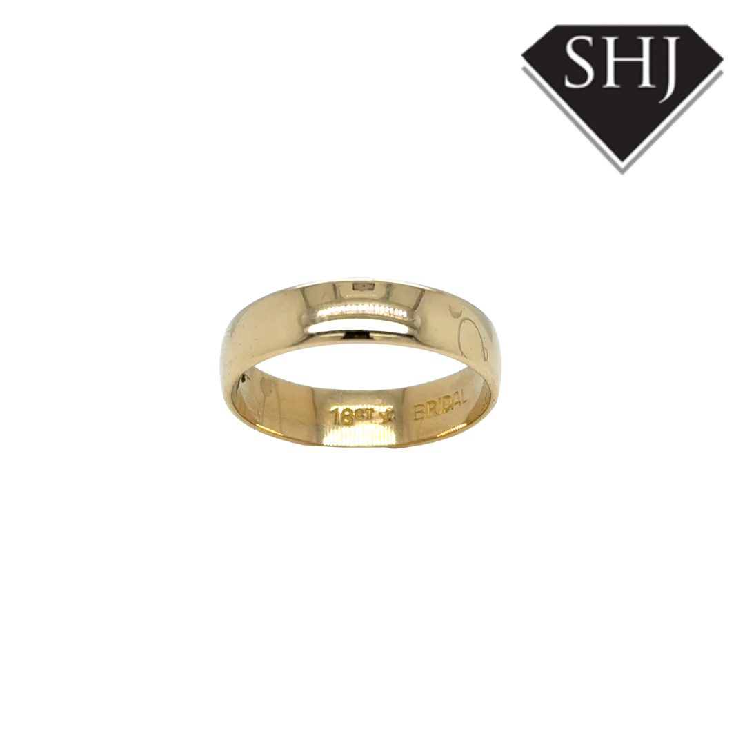 18CT Yellow Gold 5mm Wedding Band