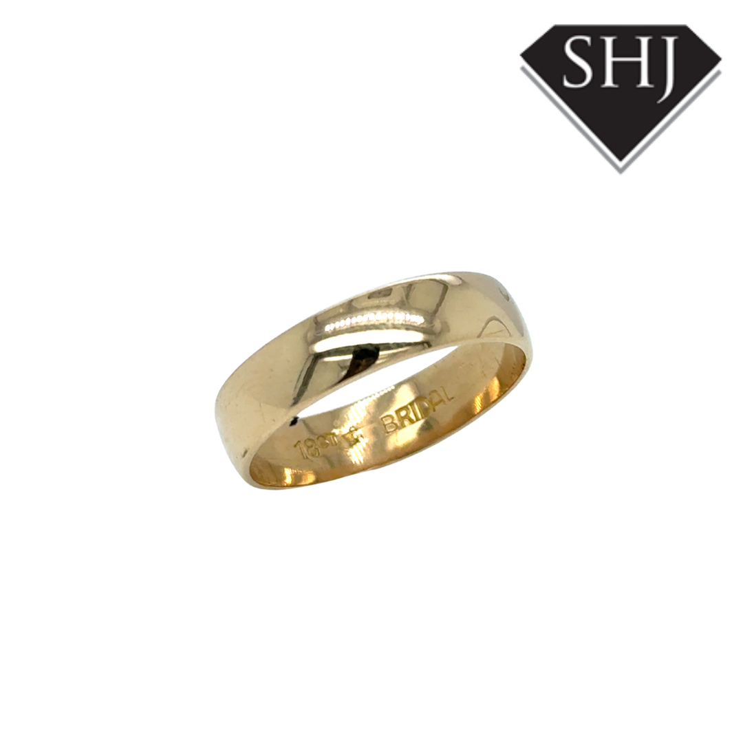 18CT Yellow Gold 5mm Wedding Band