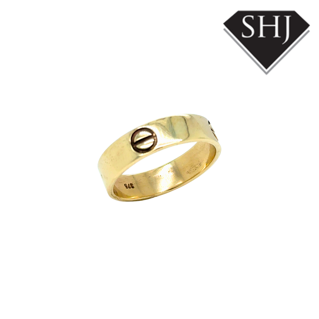 9ct Yellow Gold 5mm Love Ring  O
