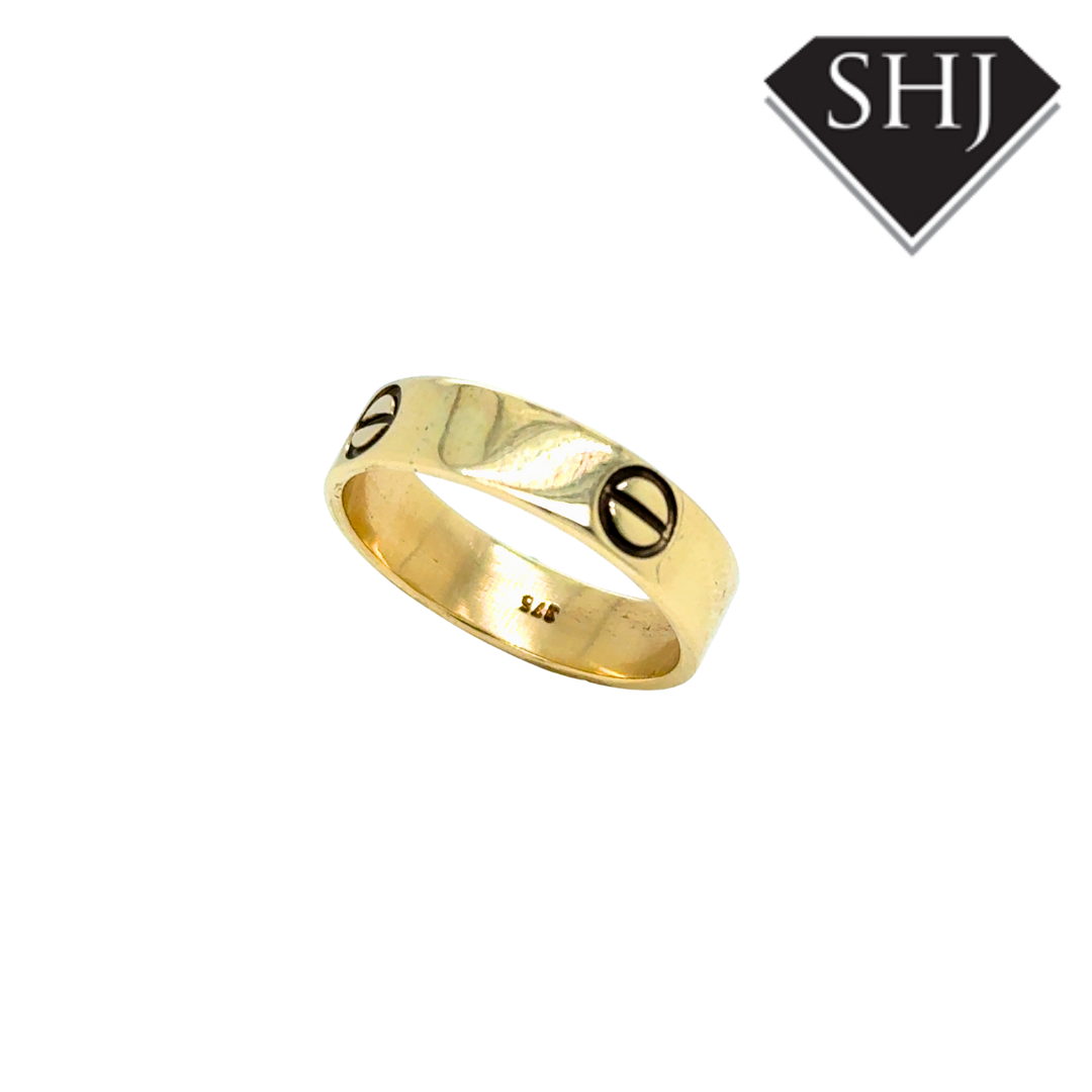 9ct Yellow Gold 5mm Love Ring  O