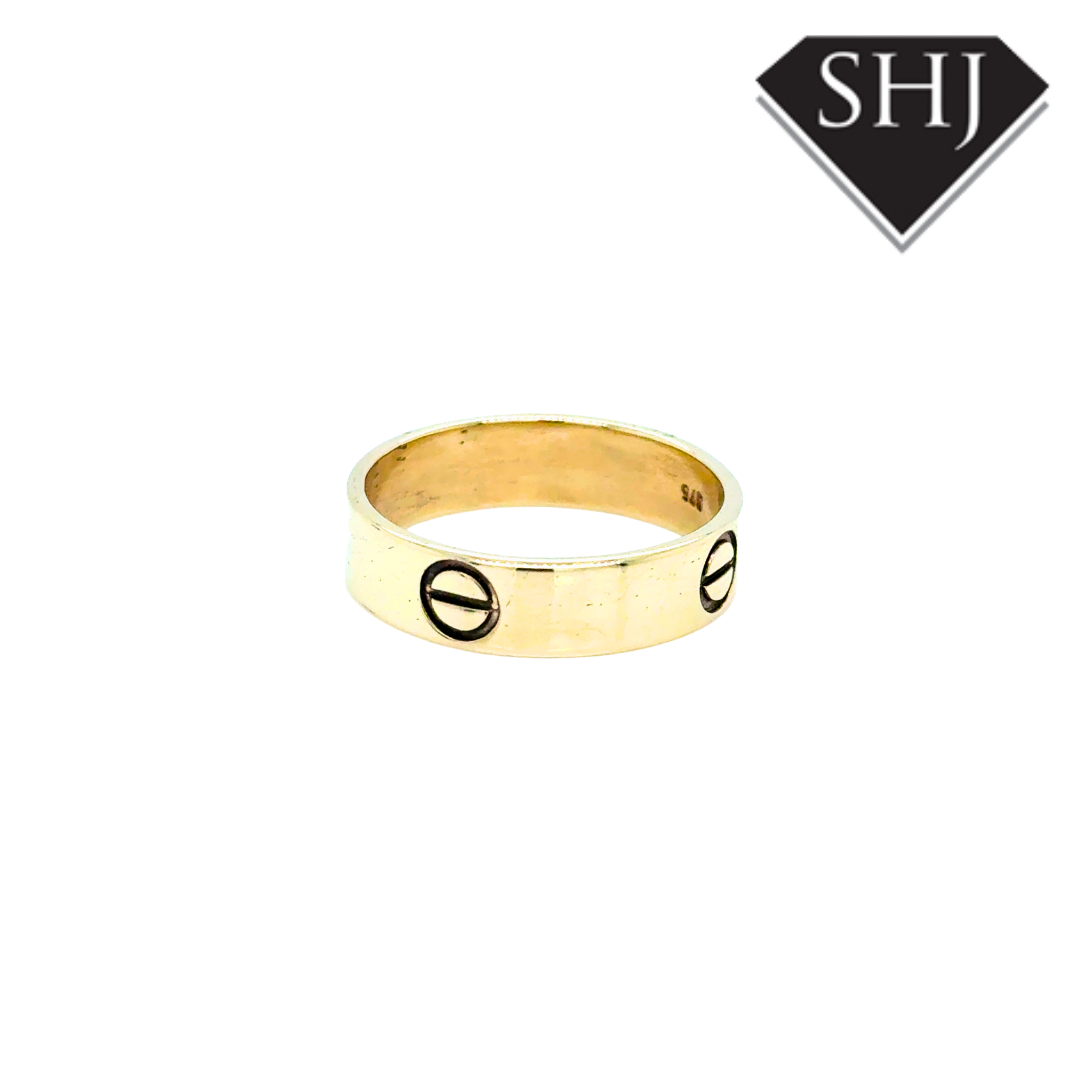 9ct Yellow Gold 5mm Love Ring  O
