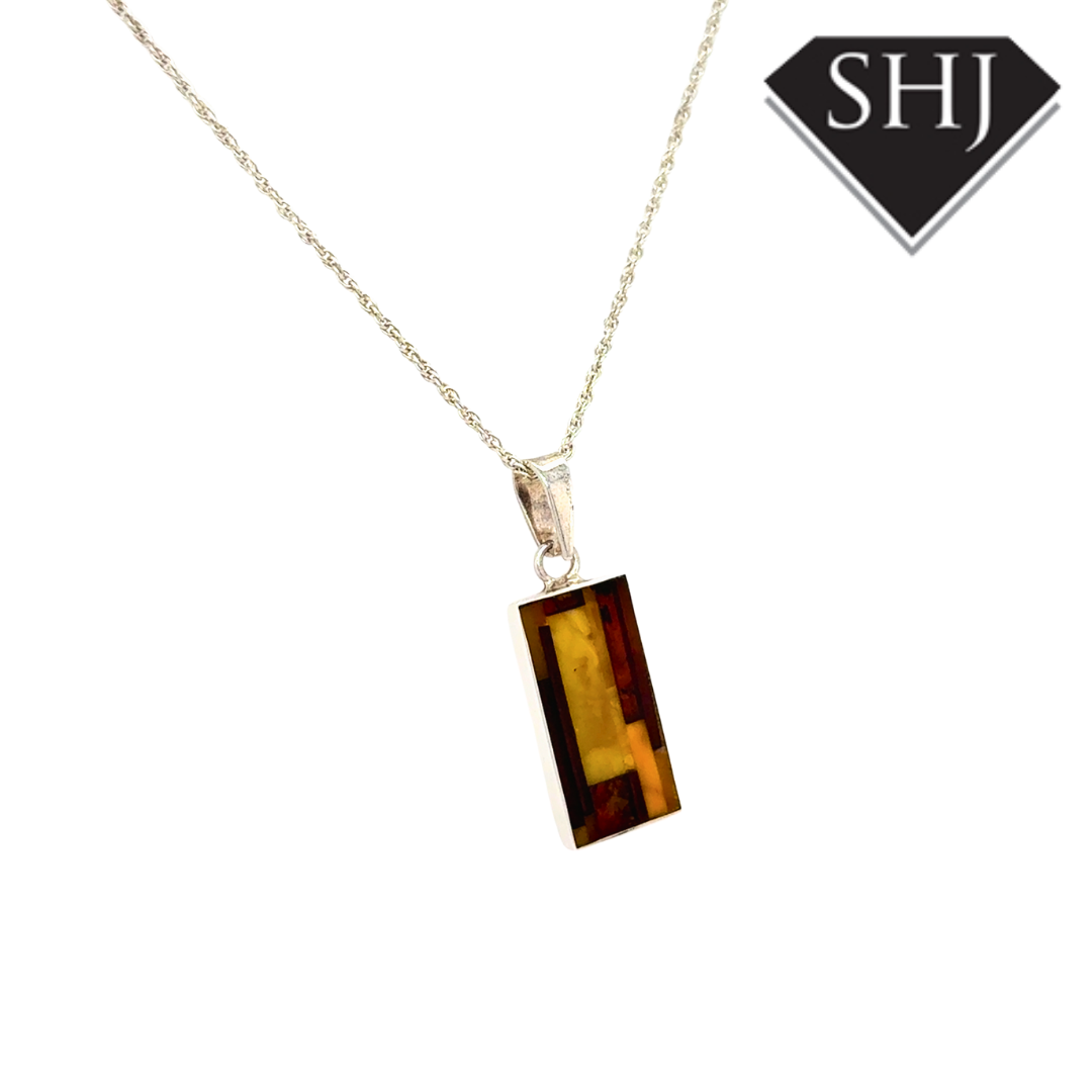 Silver Amber Pendant
