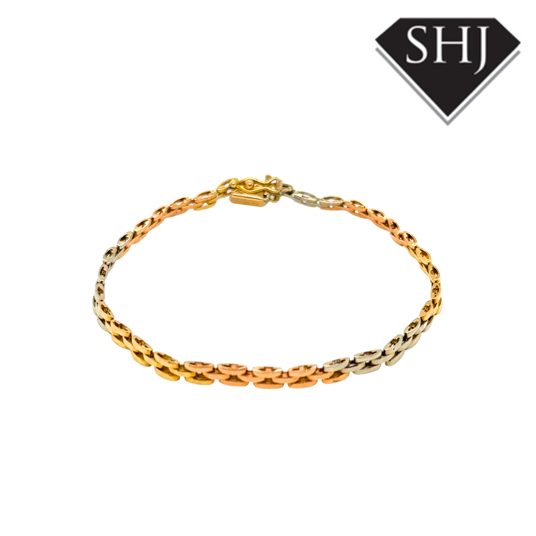 18ct Tri Gold Bracelet