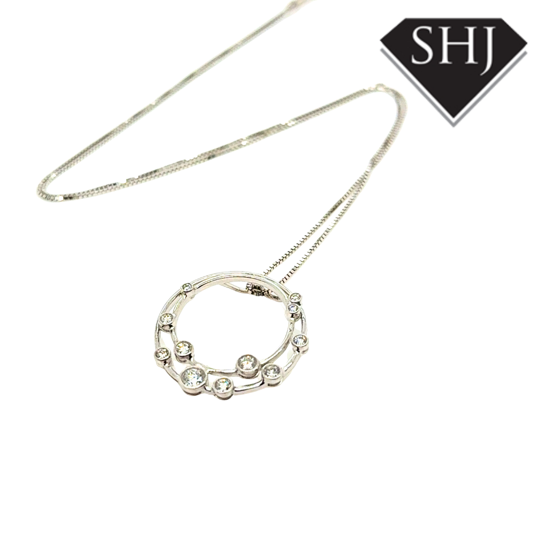 9ct White Gold 0.49ct Diamond Pendant