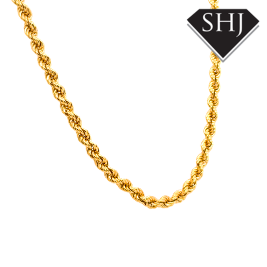 Silver Vermeil Gold Plated 20" Rope Chain Necklace