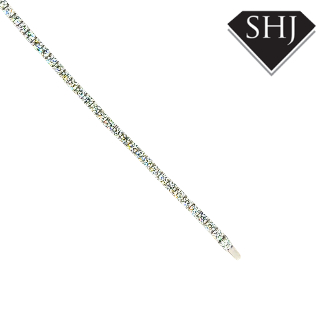 18ct White Gold Lab Grown 10.00ct Diamond Tennis Bracelet