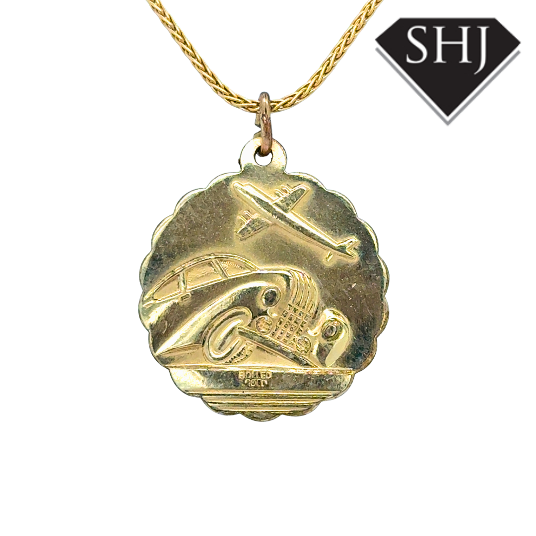 Rolled Gold St Christopher Pendant & Chain