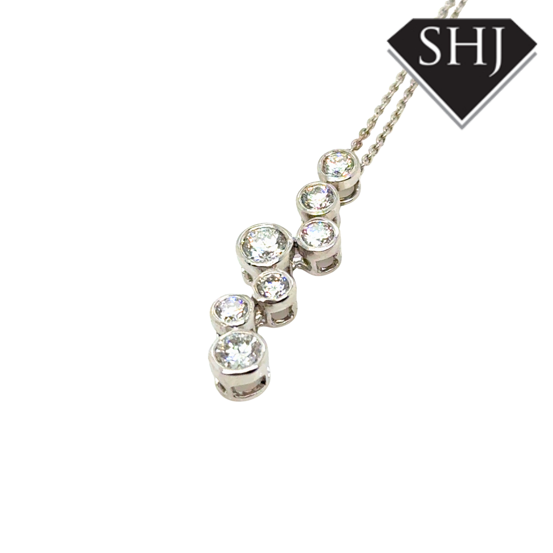 18ct White Gold 1.05ct Diamond Bubble Pendant