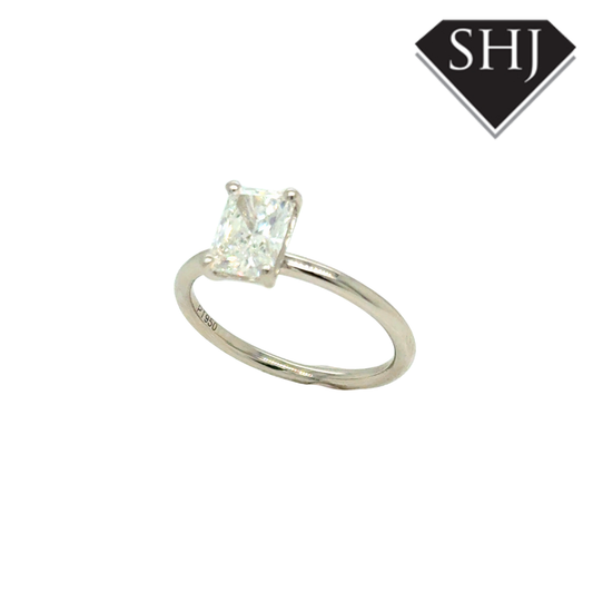 Platinum Lab Grown Radiant 1.00ct Diamond Ring