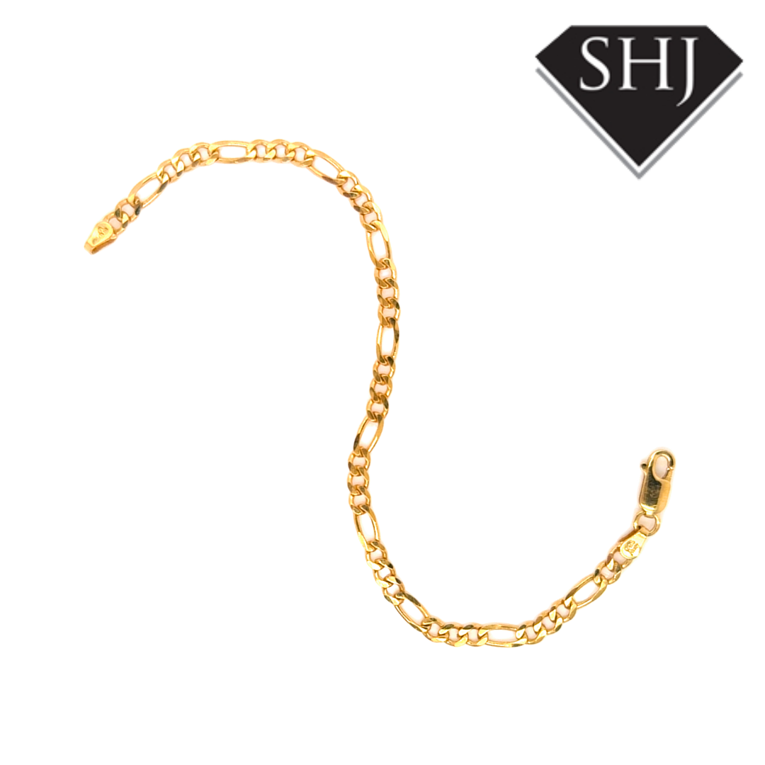 Silver Vermeil GP Figaro Chain Bracelet