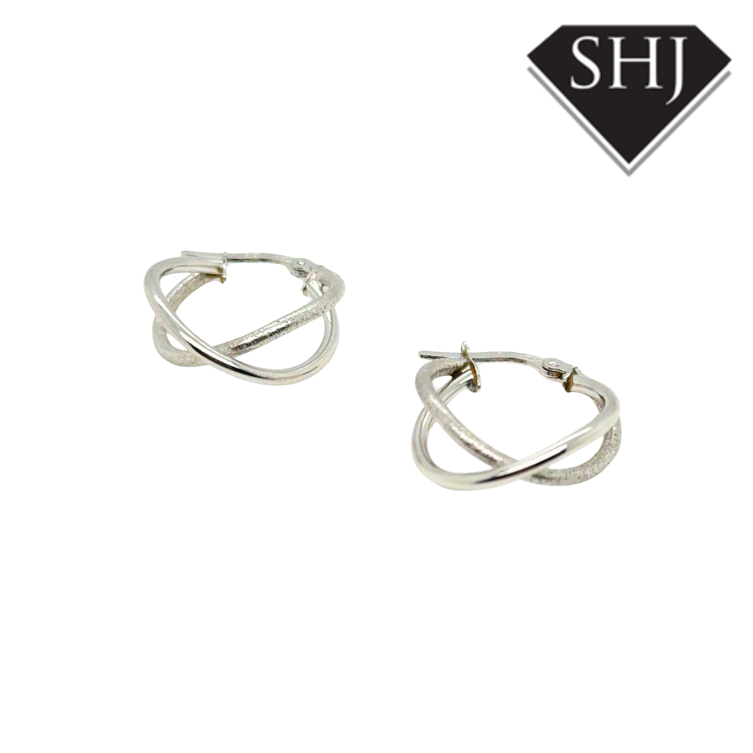 9ct White Gold Hoops