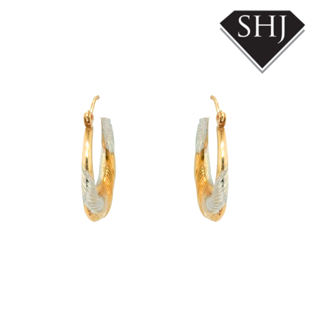 9ct White & Yellow Gold Hoops