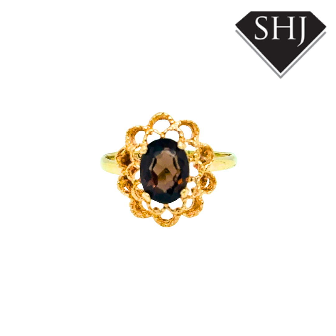 9ct Yellow Gold Smokey Quartz Ring