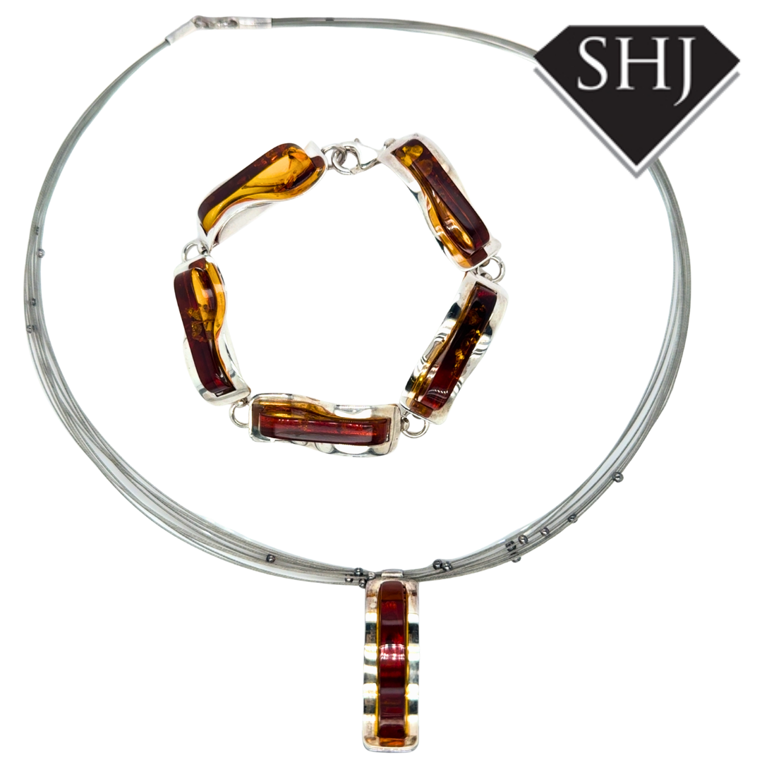 Silver Amber Bracelet