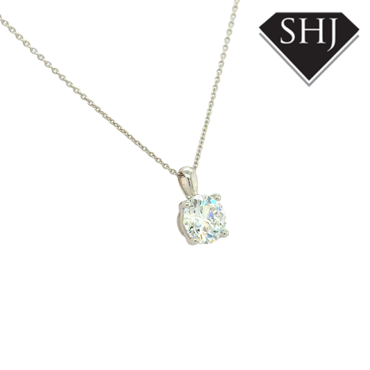 9ct White Gold Lab Grown 1.50ct Diamond Pendant