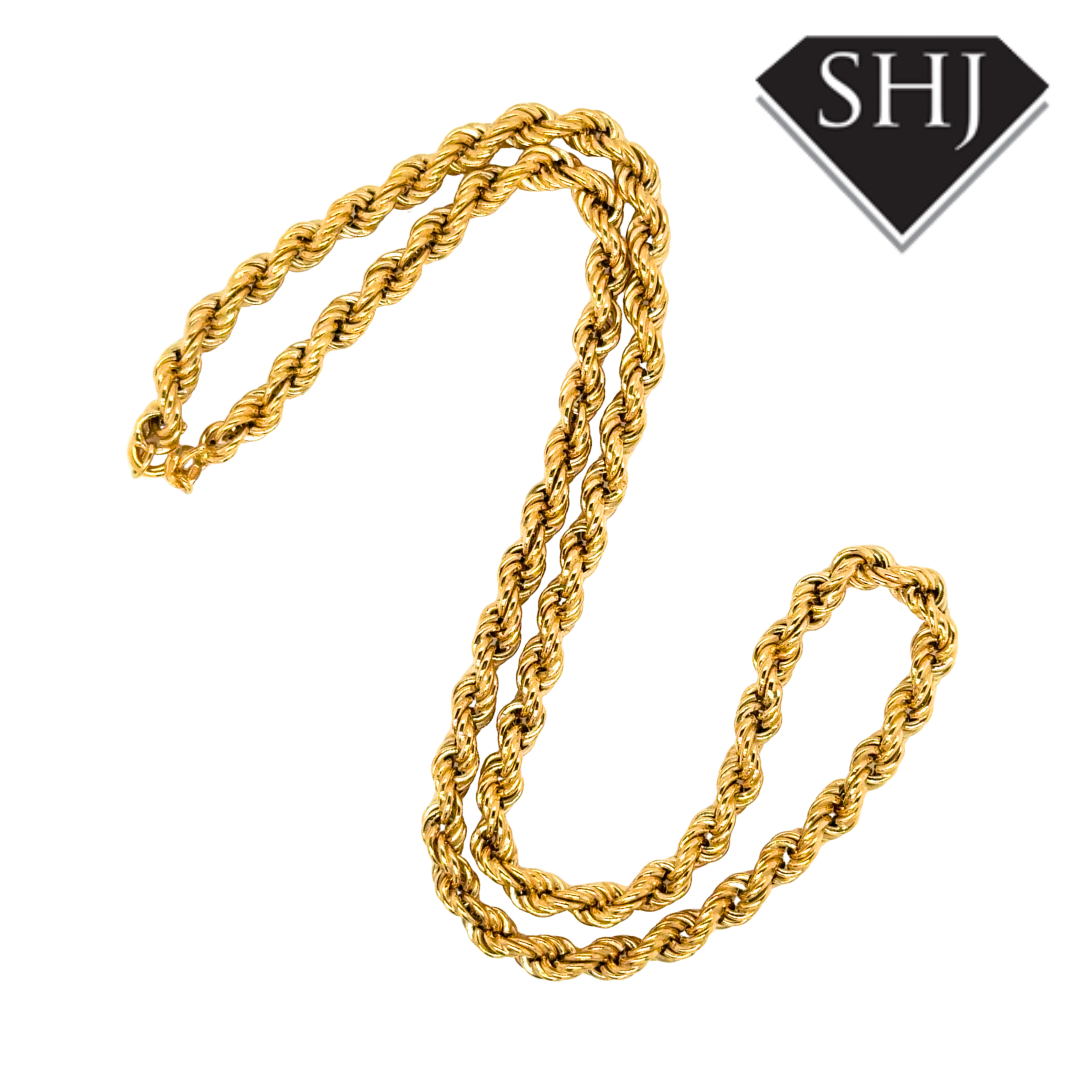 Silver Vermeil Gold Plated 18" Rope Chain Necklace
