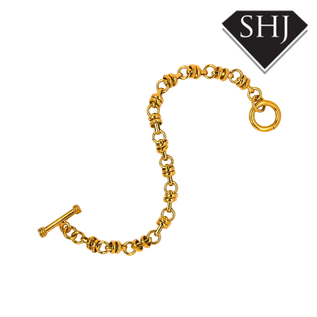 Silver Vermeil Gold Plated T-Bar Bracelet