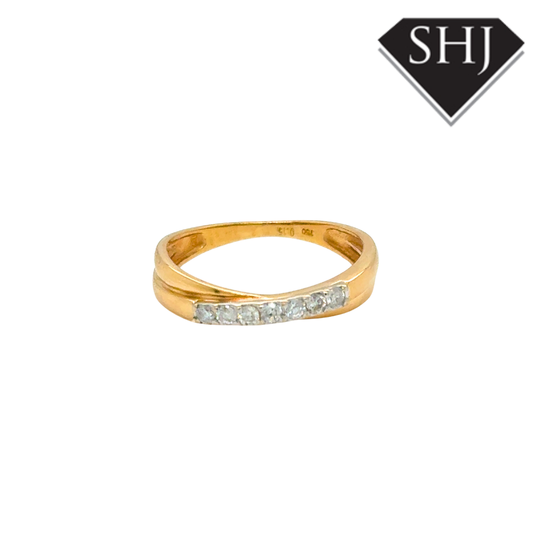 18ct Yellow Gold 7 Stone Diamond Ring