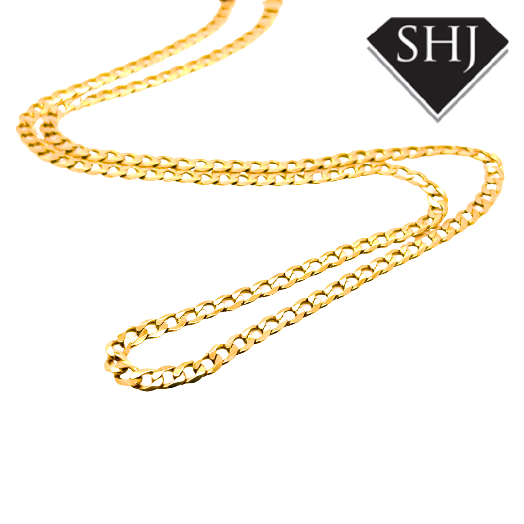 9ct Yellow Gold 11g Flat Curb 20” Chain