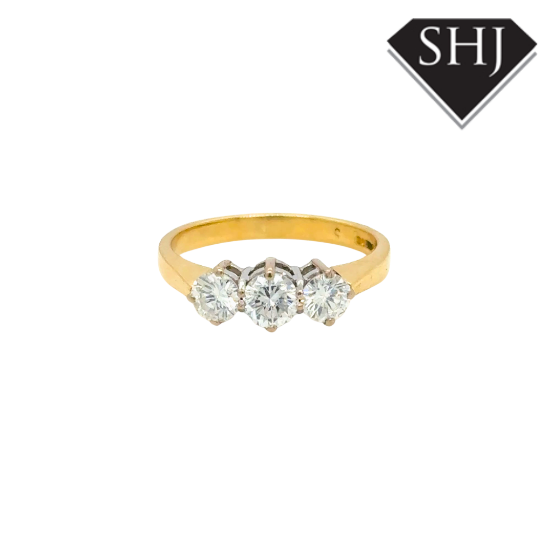 18ct Yellow Gold 3 Stone Diamond Ring