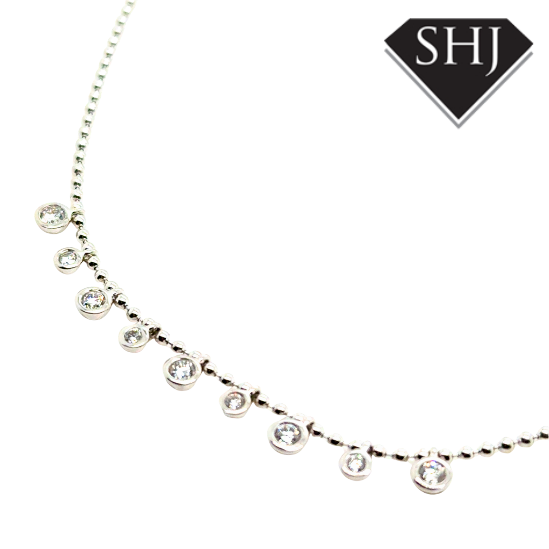 9ct White Gold Lab Grown 0.39ct Diamond Necklace