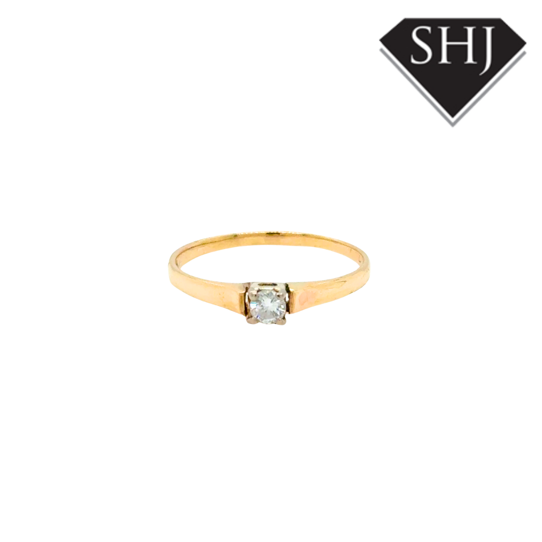 18ct Yellow & White Gold 0.15ct Diamond Ring
