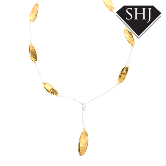Silver Gold Plated Station Necklace