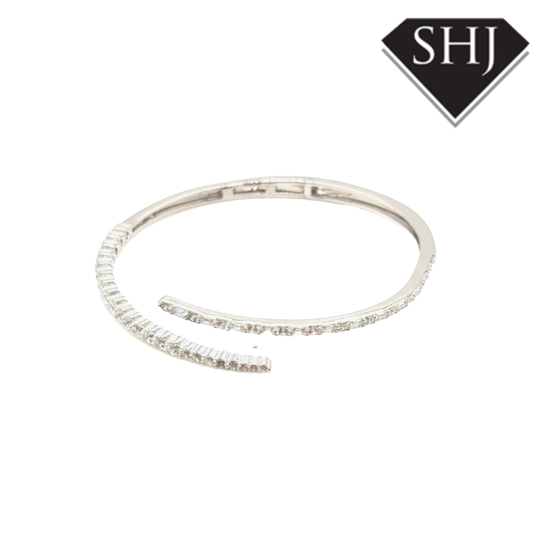 Silver CZ Wrap Bangle