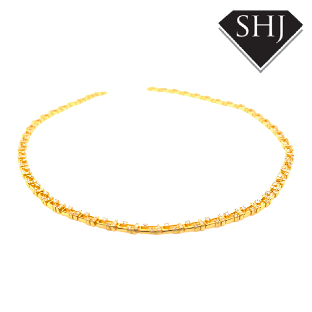 Silver Gold Plated CZ Necklace