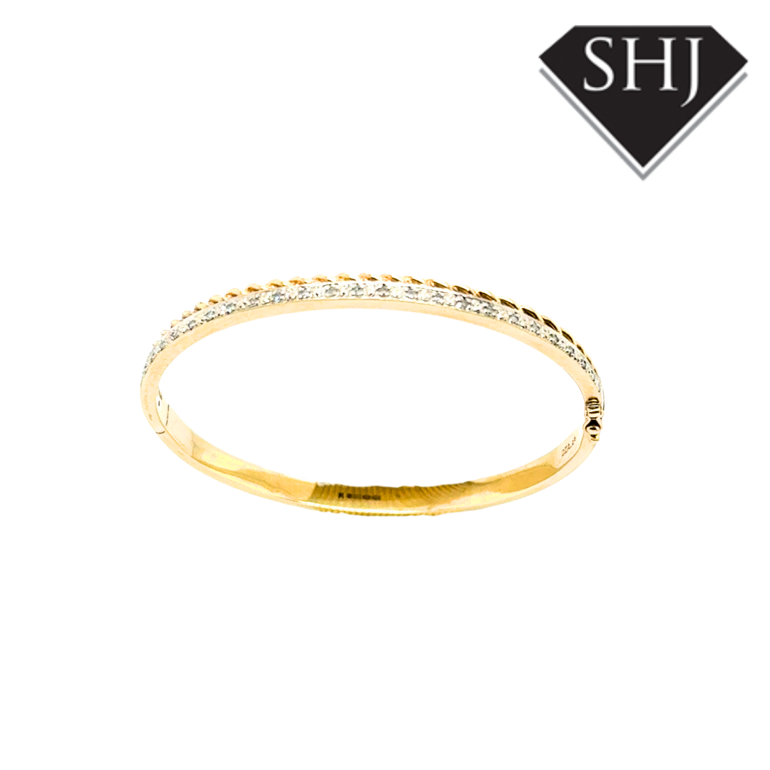 9ct Yellow Gold 21g Diamond Bracelet