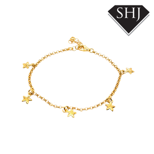 Silver Gold Plated Star Bracelet