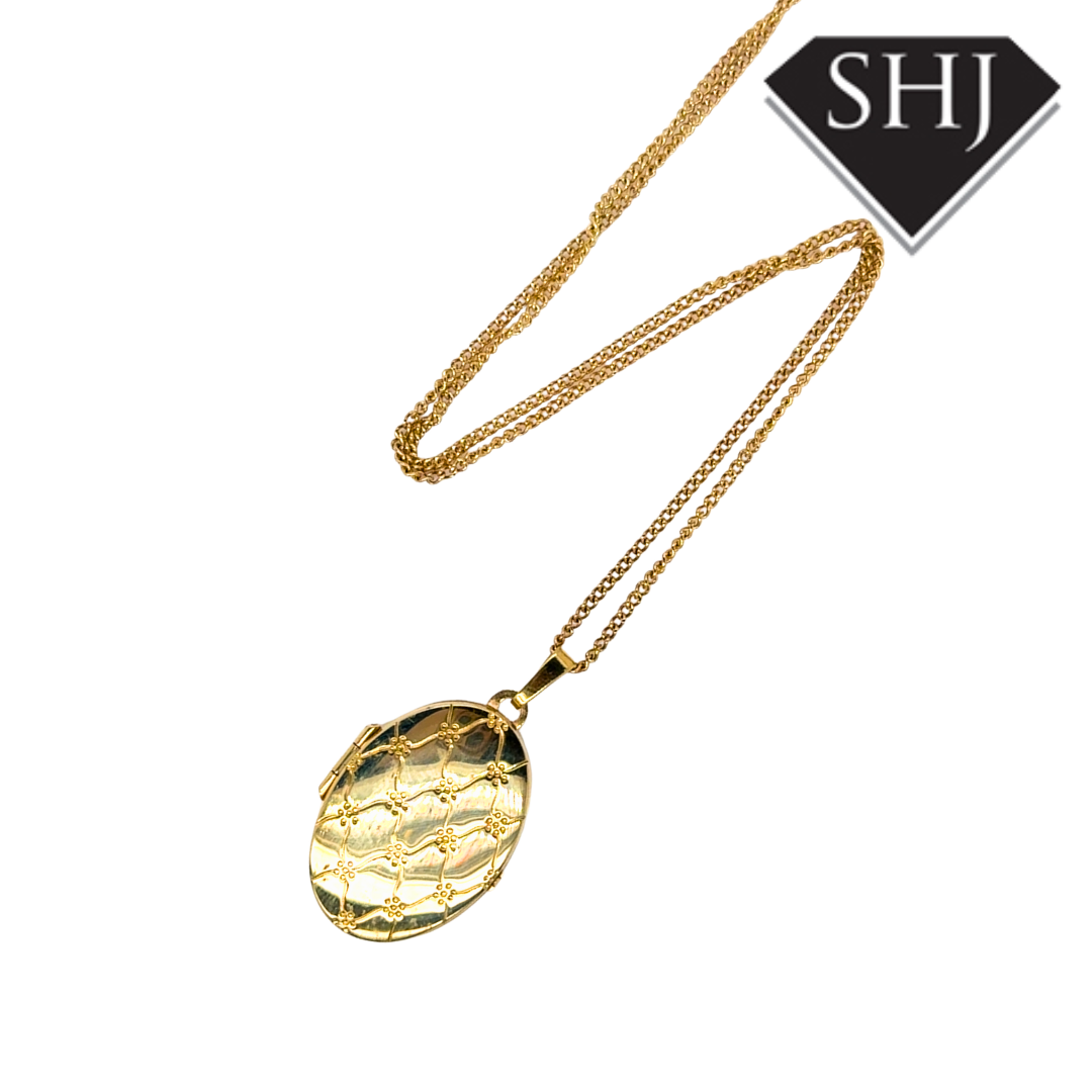 9ct Yellow Gold Oval Locket