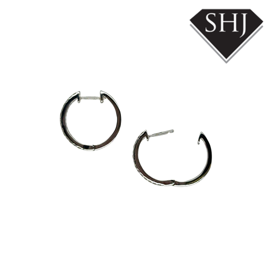 9ct White Gold 0.27ct Diamonds Hoop Earrings