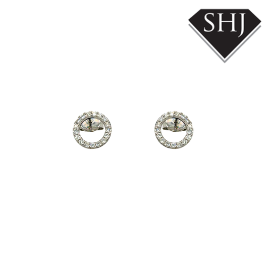 9ct White Gold Diamond Stud Earrings