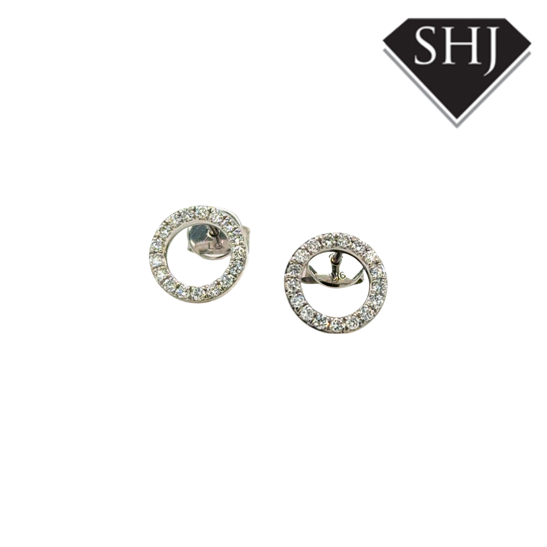 9ct White Gold Diamond Stud Earrings