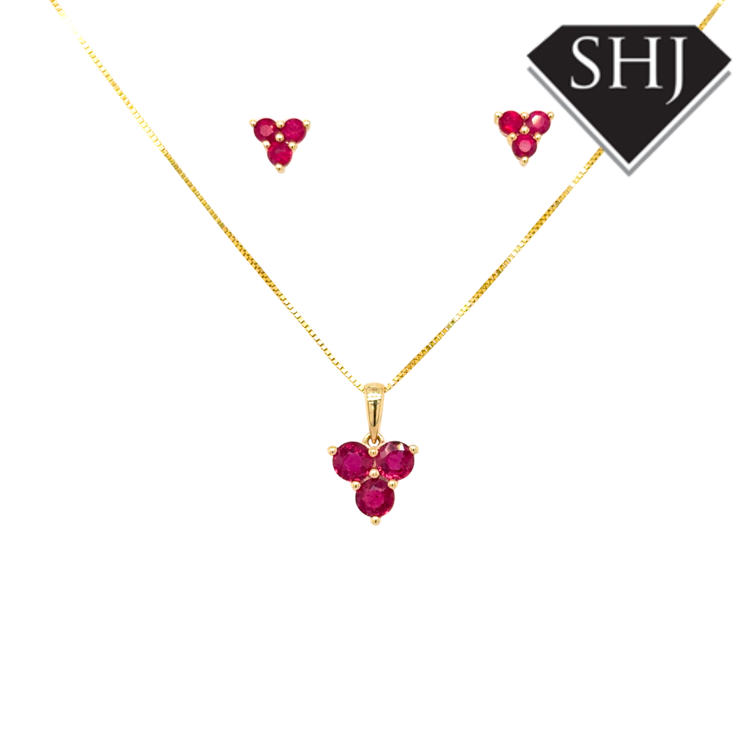 9ct Yellow Gold 0.53ct Ruby Earring
