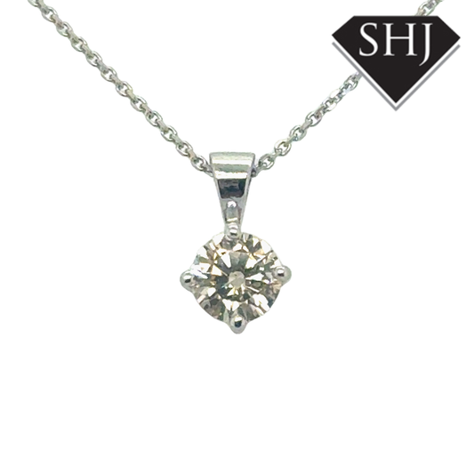 9ct White Gold 0.54ct Diamond Pendant