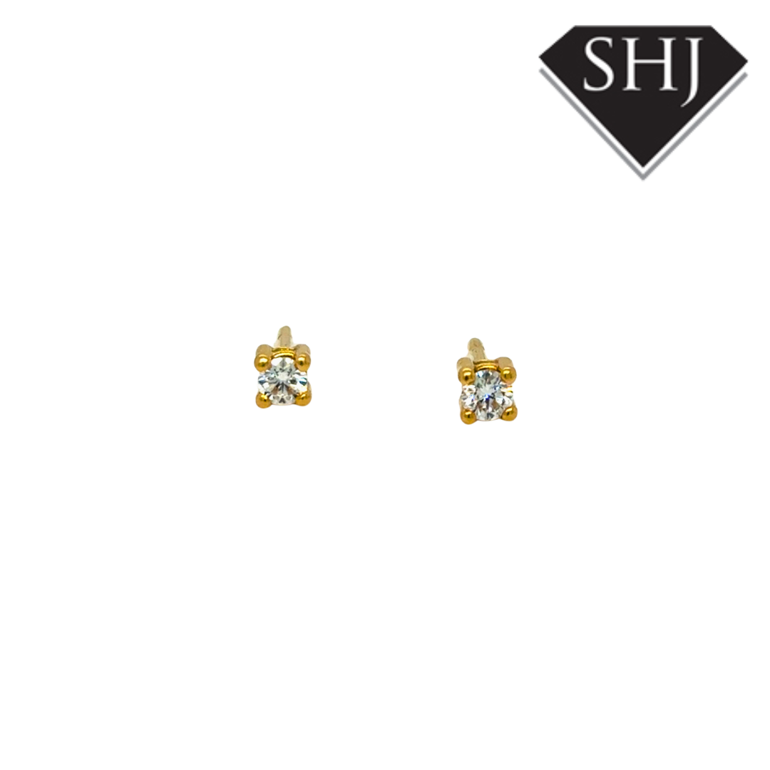 18ct Yellow Gold Diamond Stud Earrings