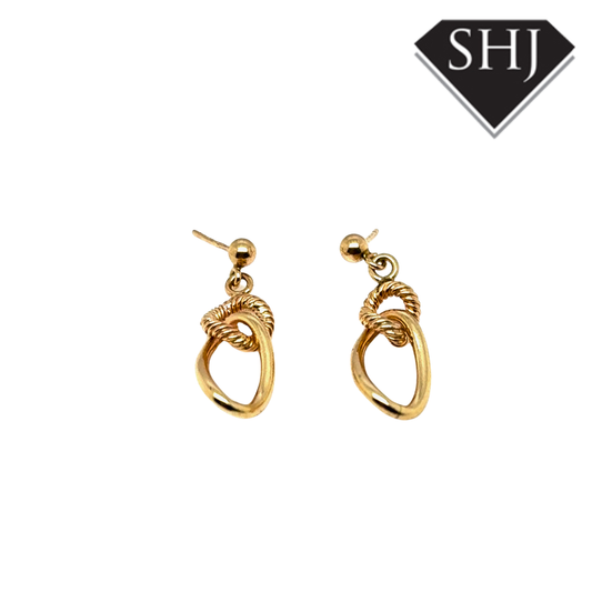 9ct Yellow Gold Link Drop Earrings