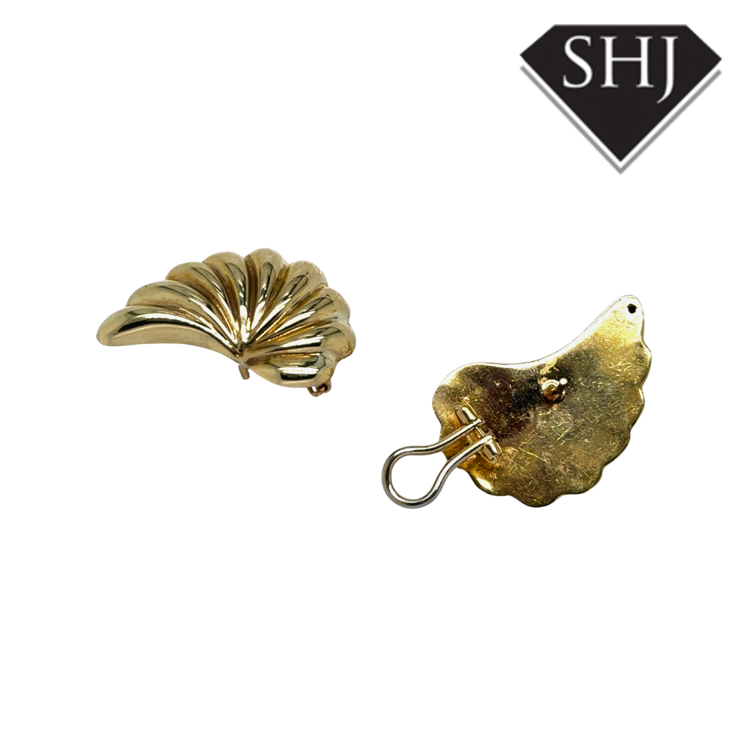 9ct Yellow Gold Shell Earrings