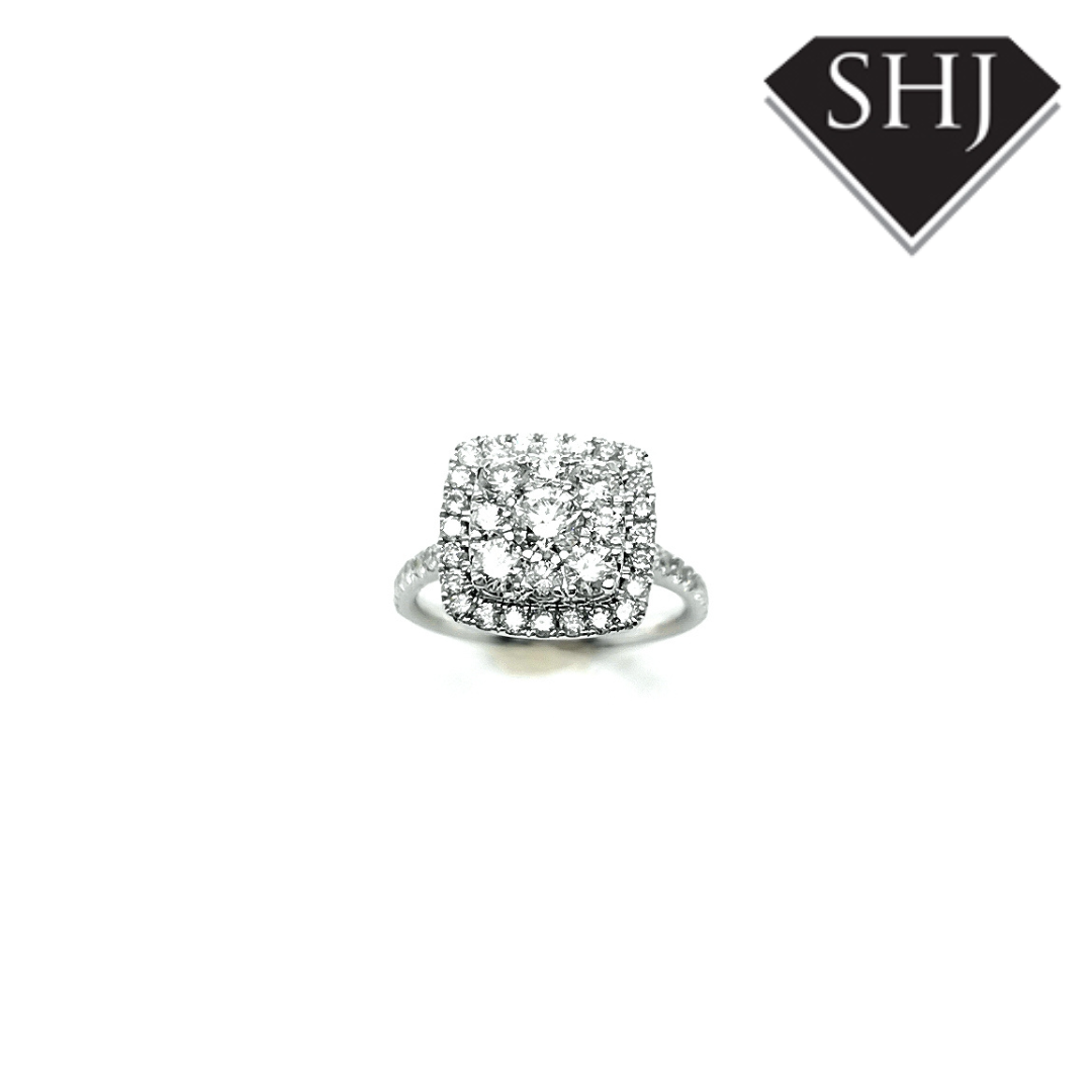 9ct White Gold Diamond Cluster Ring 1.70ct